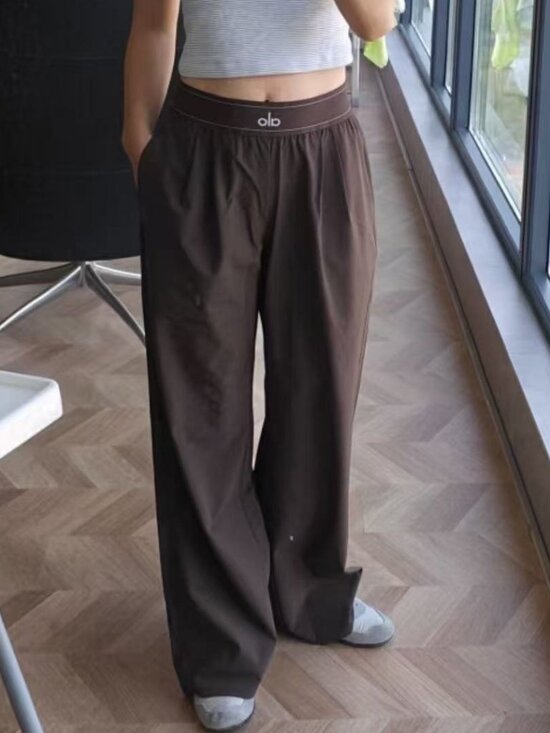 ALO Yoga Pants - ALO Yoga Women's Suit Pants, Standard Size, Coffee Brown, Daily Wear 🛍️